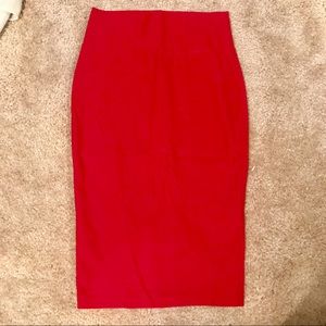 Red Bodycon Pencil Skirt